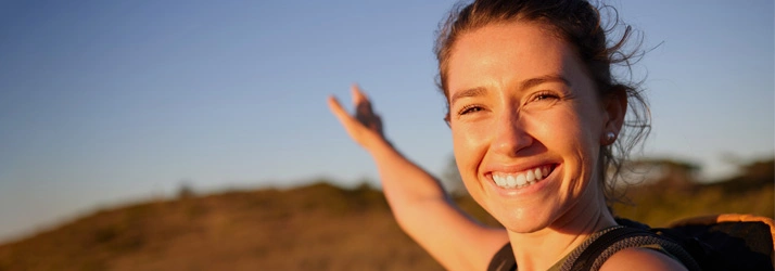 Active woman smiling at camera